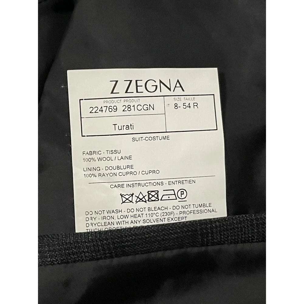 Z Zegna Blazer Men's‎ 54R Gray Turati Suit Jacket Blazer 100% Wool